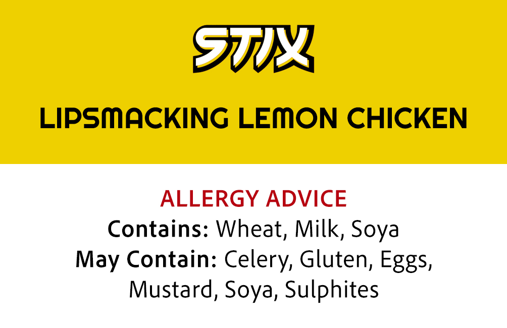 Lipsmacking Lemon Chicken Allergens
